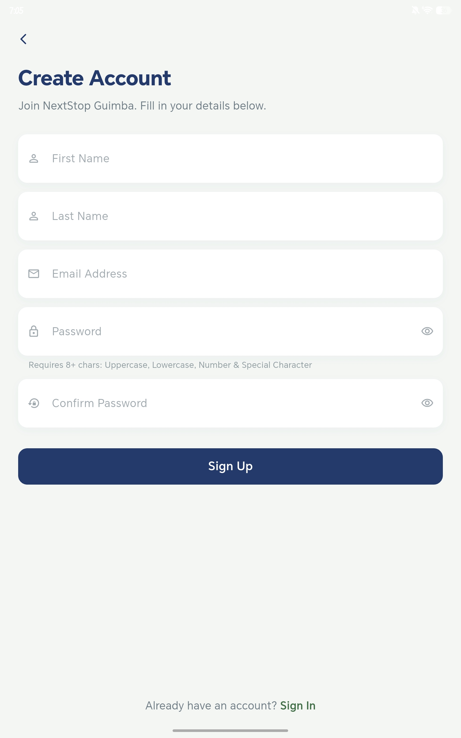 Register Screen